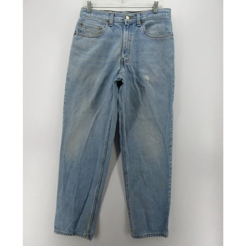 VINTAGE Levis 550 Jeans 33X32 Relaxed Fit Tapered Red Tab Denim 90s *